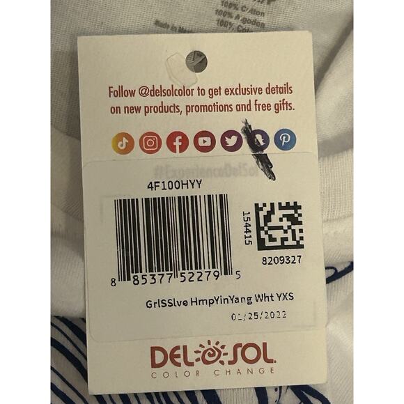 NWT Del Sol White Alaska T-Shirr Youth size XS - Picture 4 of 5